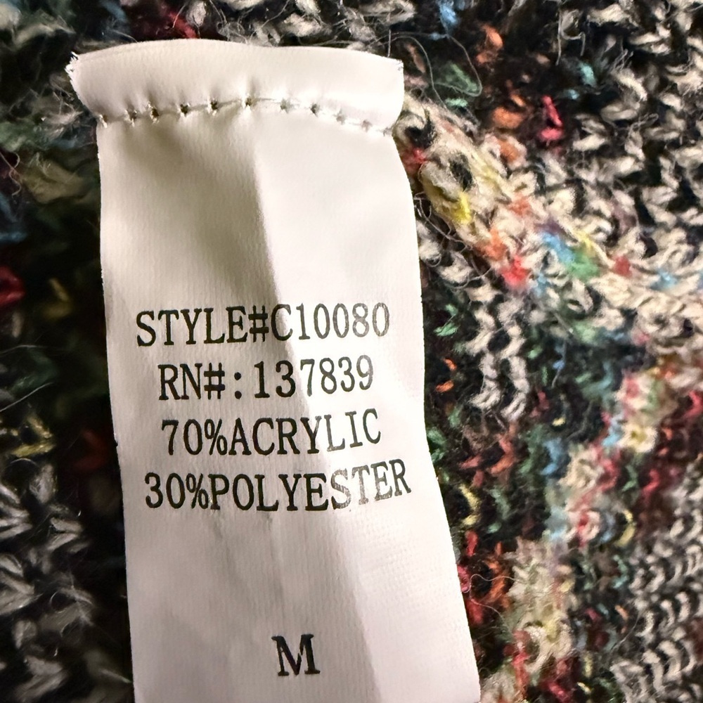 Debut Multicolor Southwestern Aztec Open Front Cardigan Medium Boho Western - Picture 5 of 5